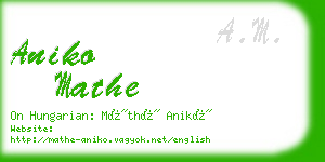 aniko mathe business card